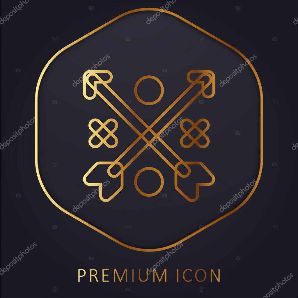 Arrows golden line premium logo or icon