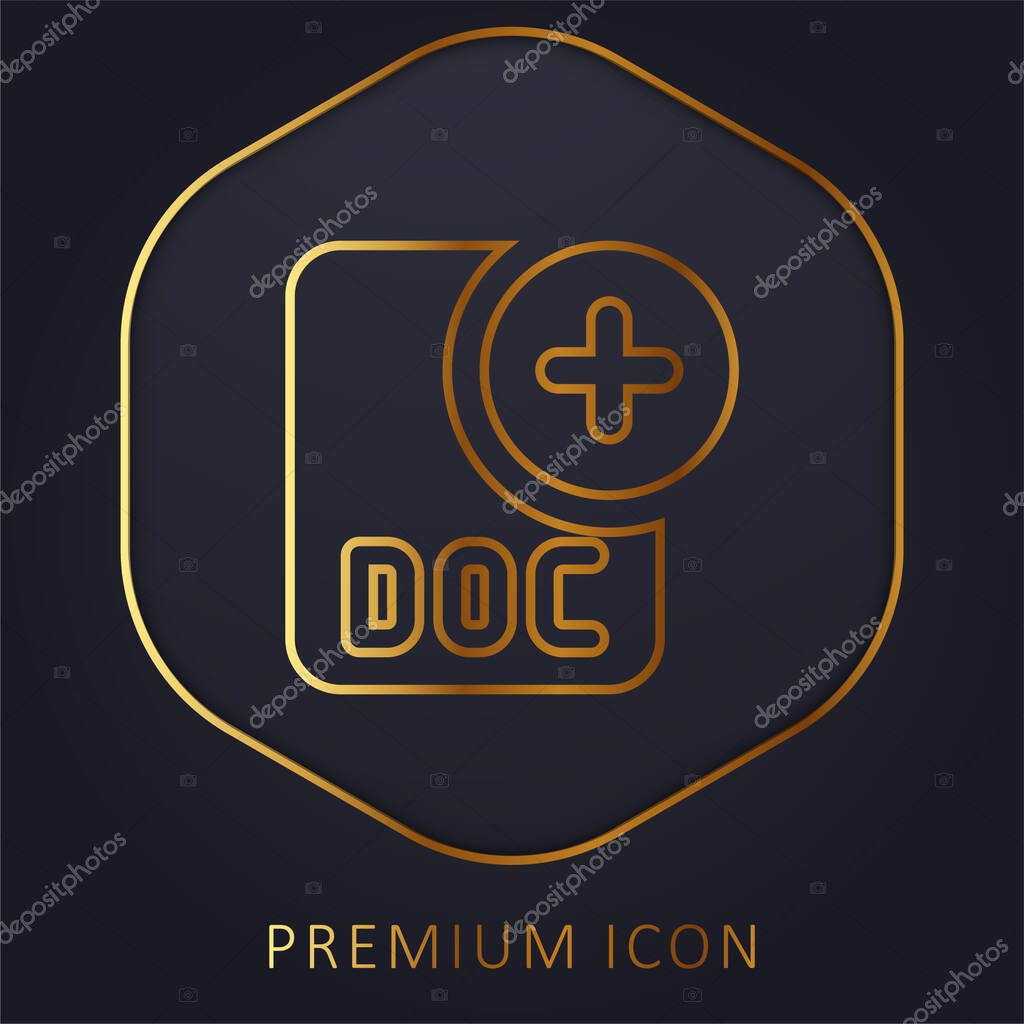 Add golden line premium logo or icon