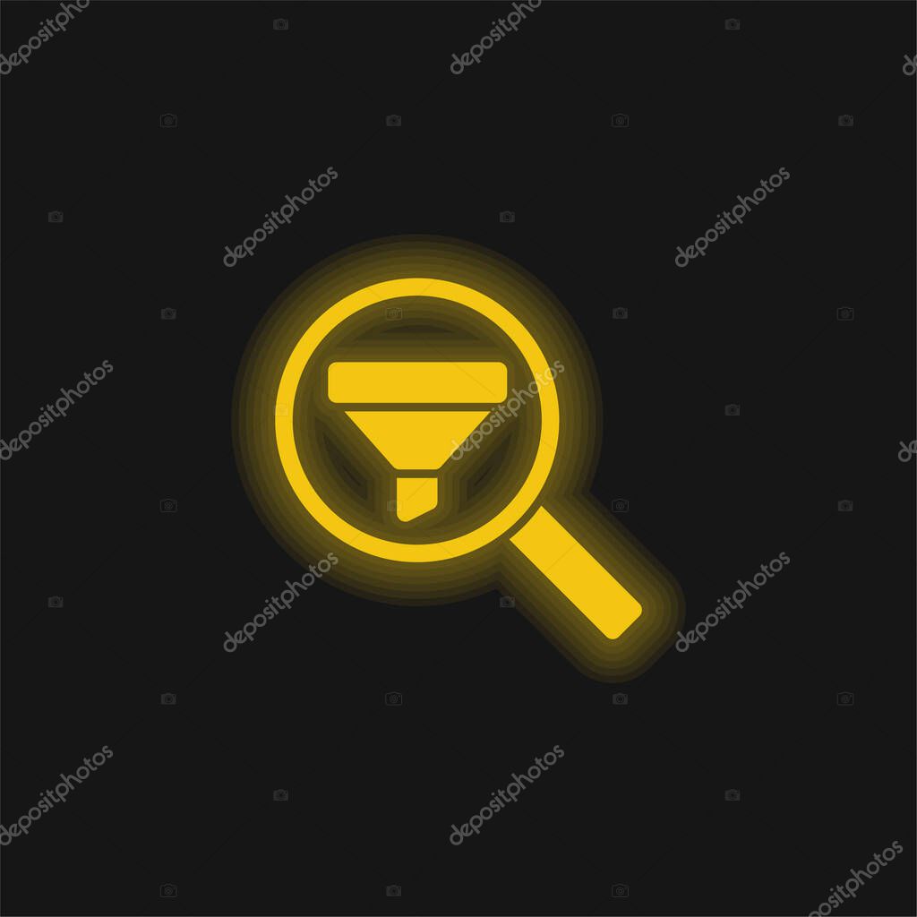 Analytics yellow glowing neon icon