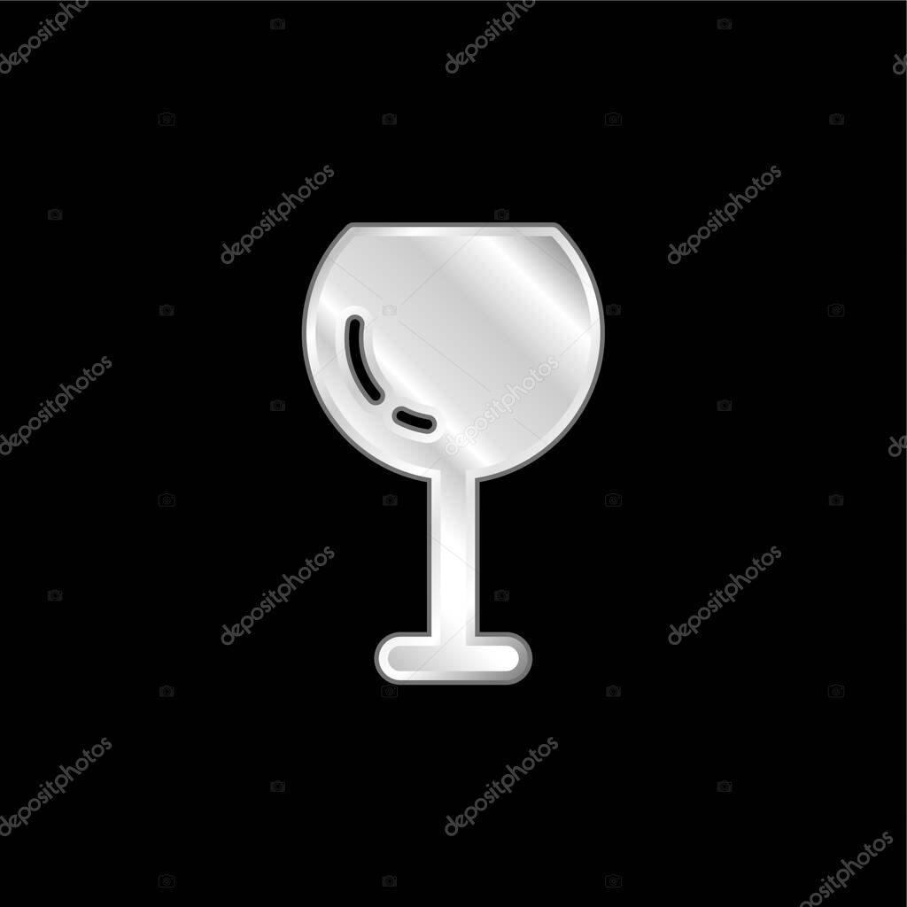 Big Wine Glass silver plated metallic icon