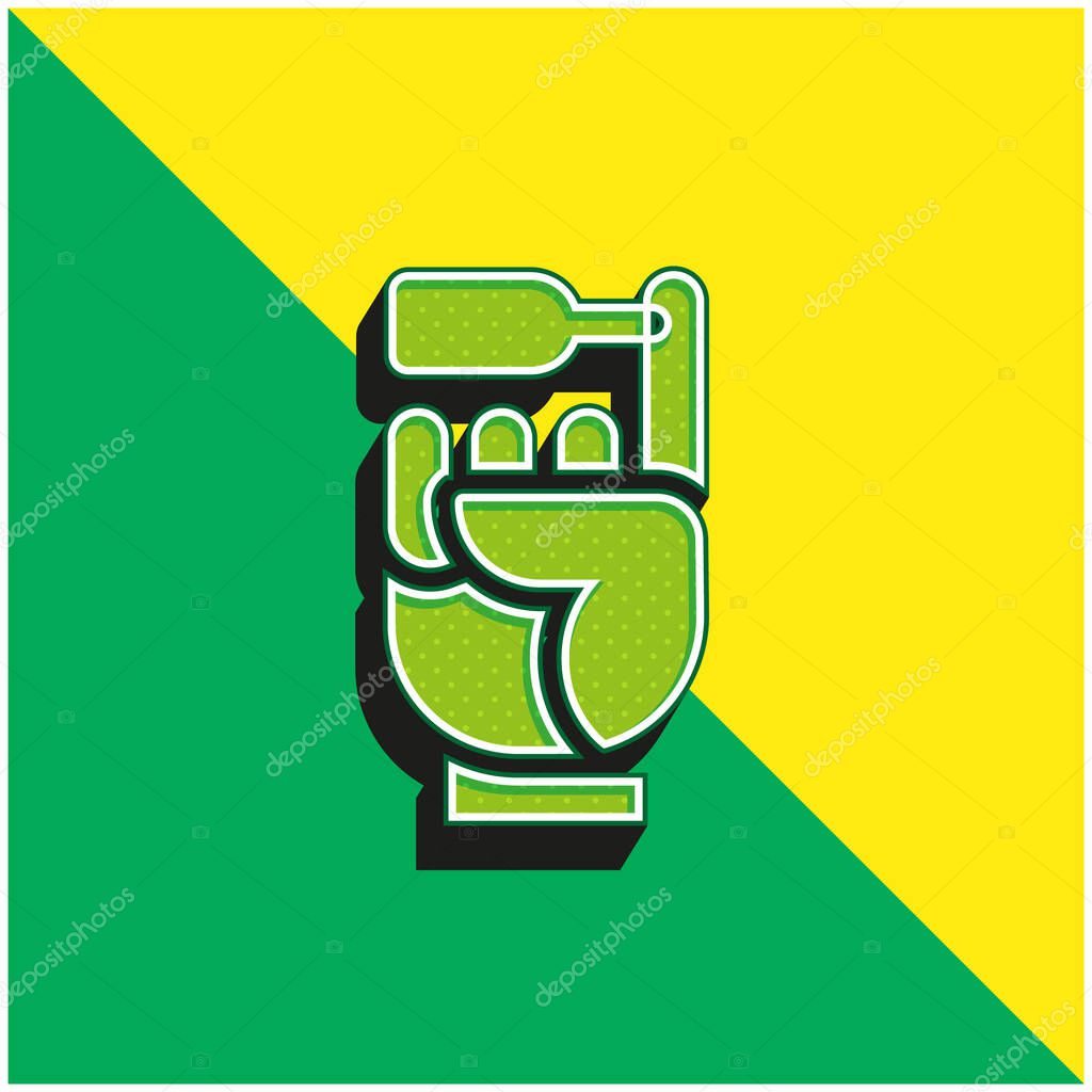 Blood Test Green and yellow modern 3d vector icon logo