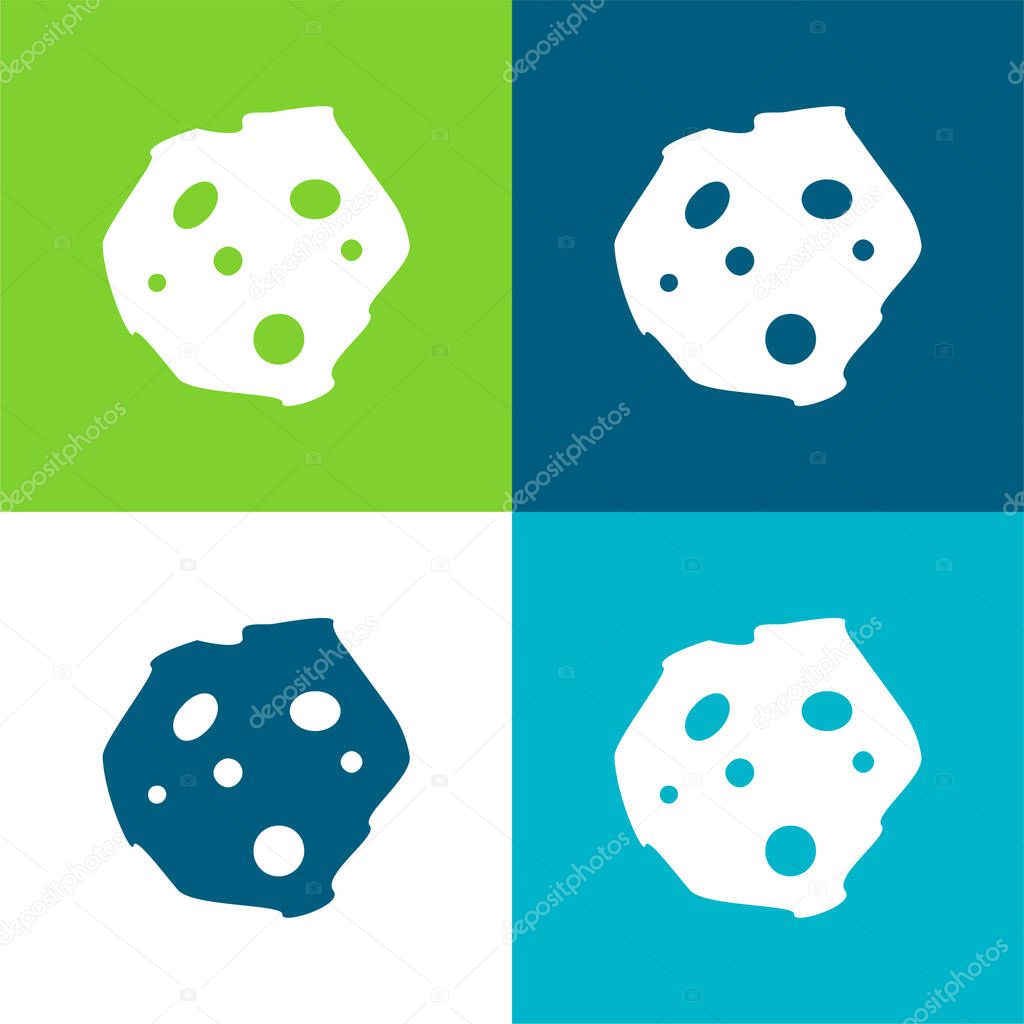 Asteroid Flat four color minimal icon set