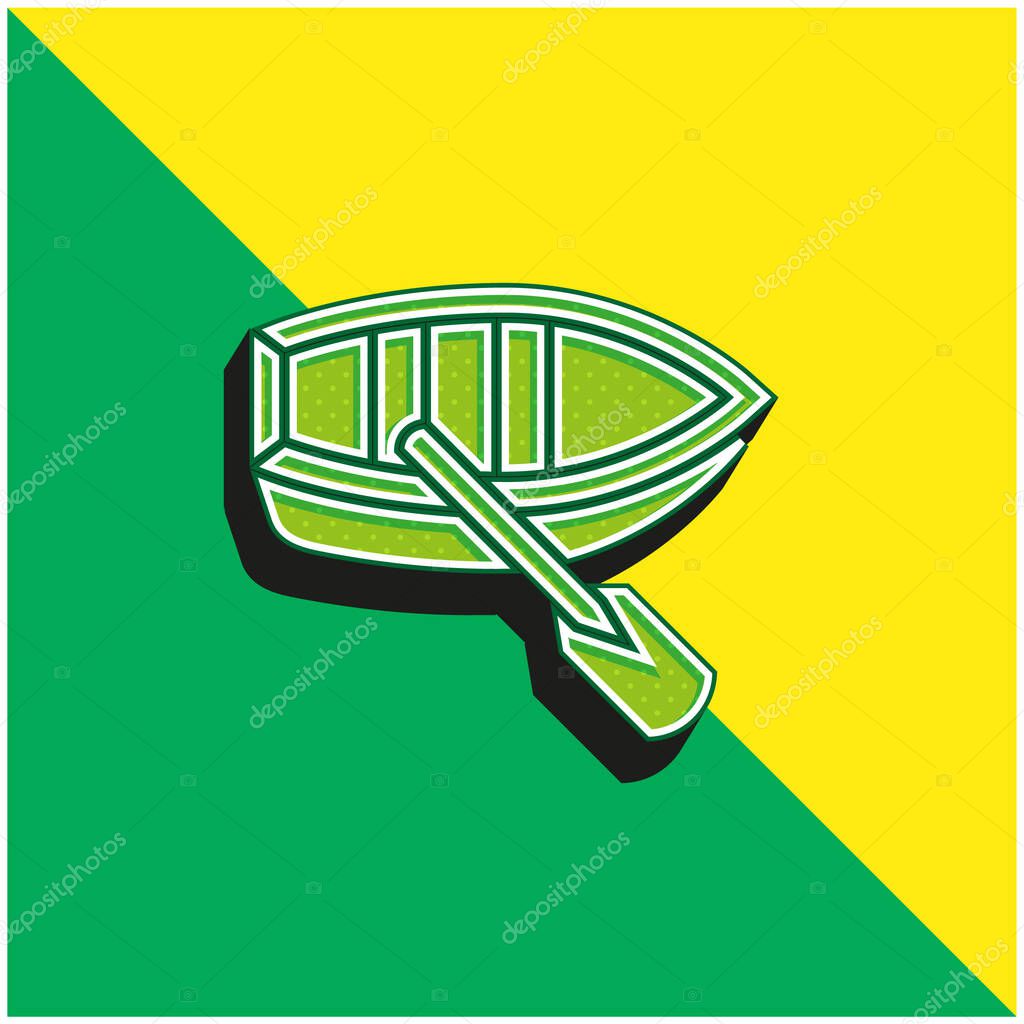 Boat Green and yellow modern 3d vector icon logo
