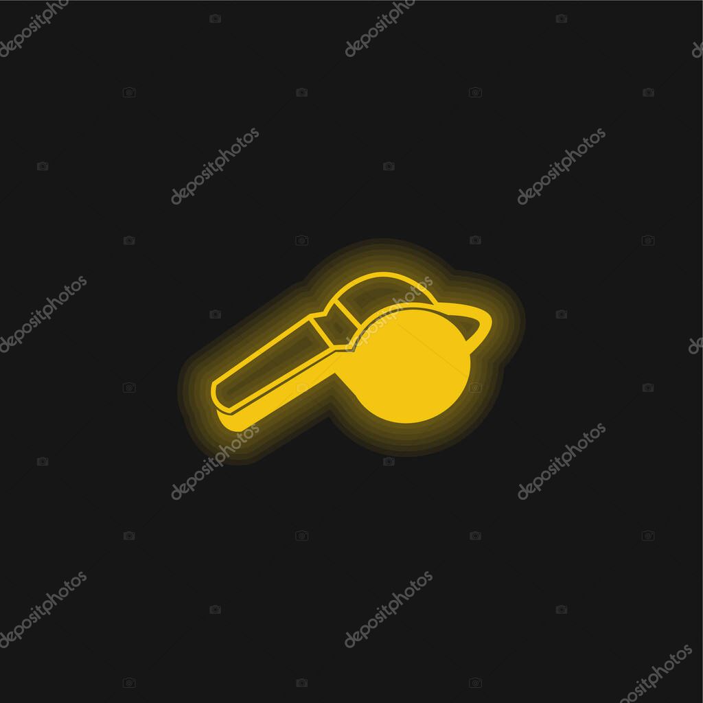 Black And White Whistle Variant yellow glowing neon icon