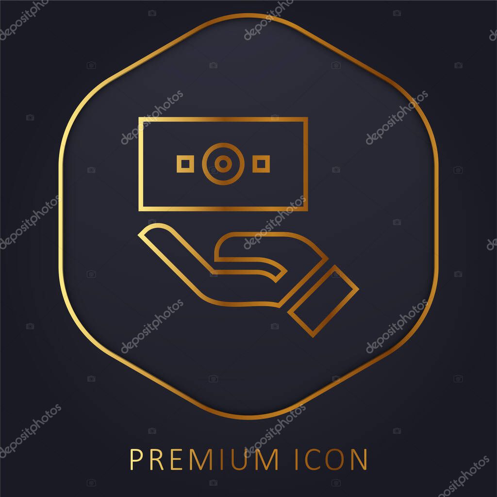 Bill golden line premium logo or icon