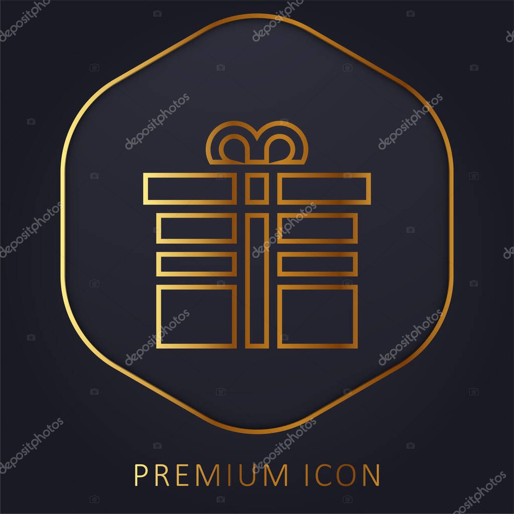 Birthday golden line premium logo or icon