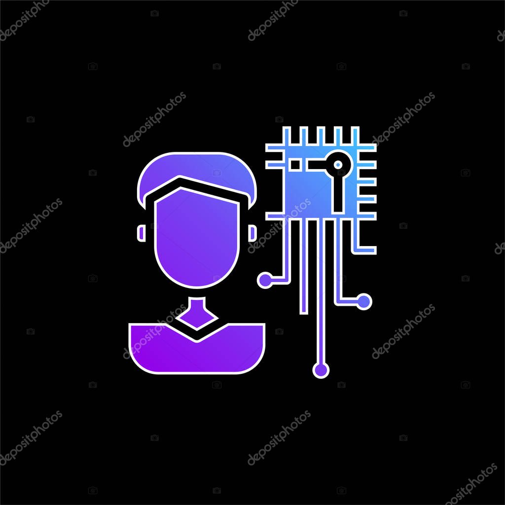 Artificial Intelligence blue gradient vector icon