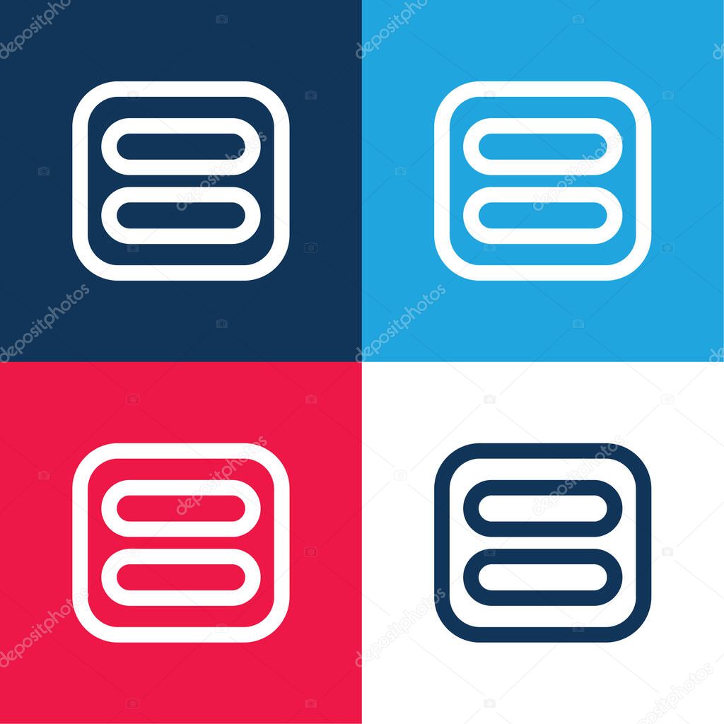 Activated blue and red four color minimal icon set