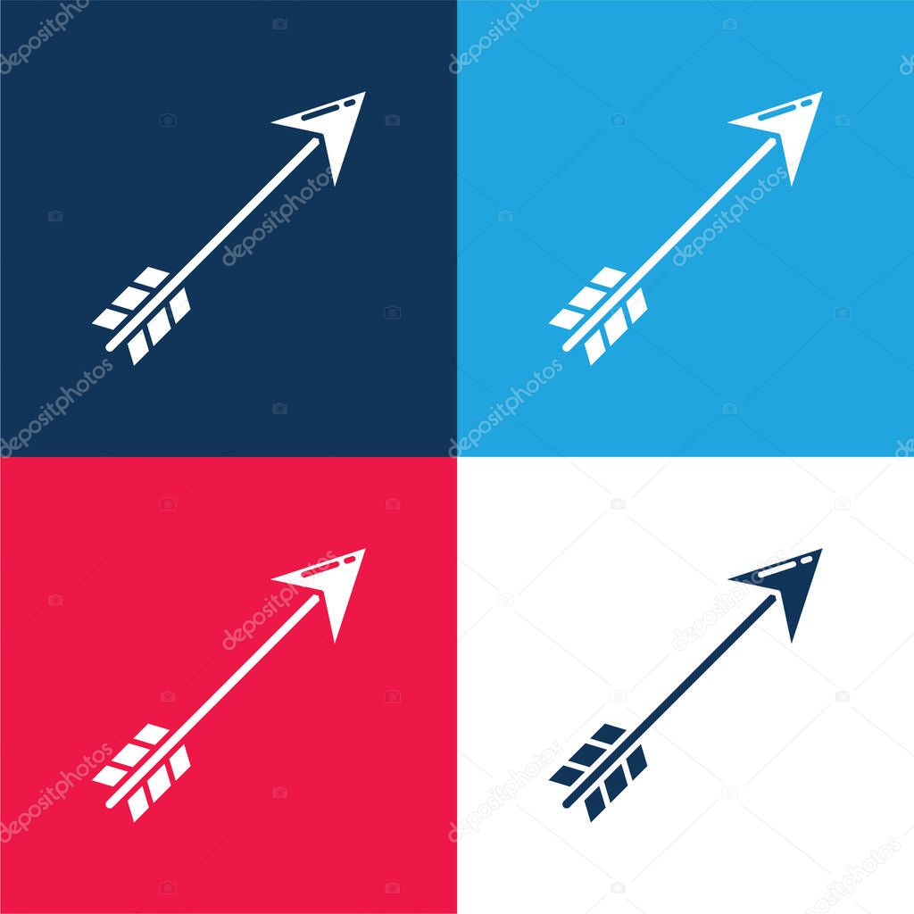 Arrow blue and red four color minimal icon set
