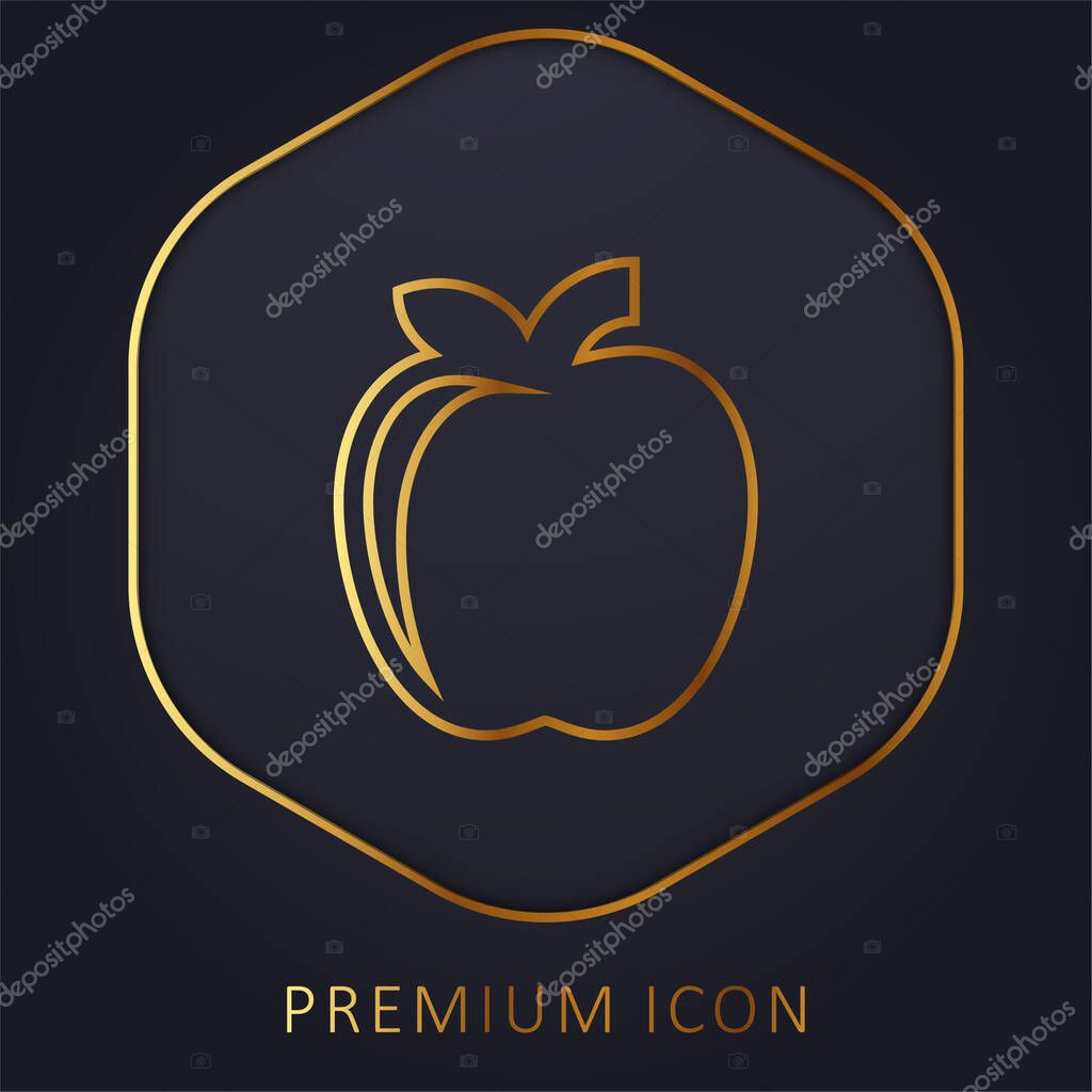 Apple golden line premium logo or icon