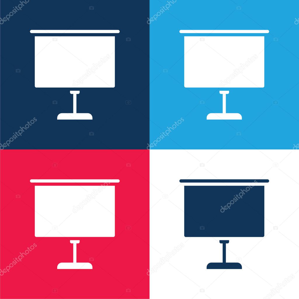 Blackboards blue and red four color minimal icon set