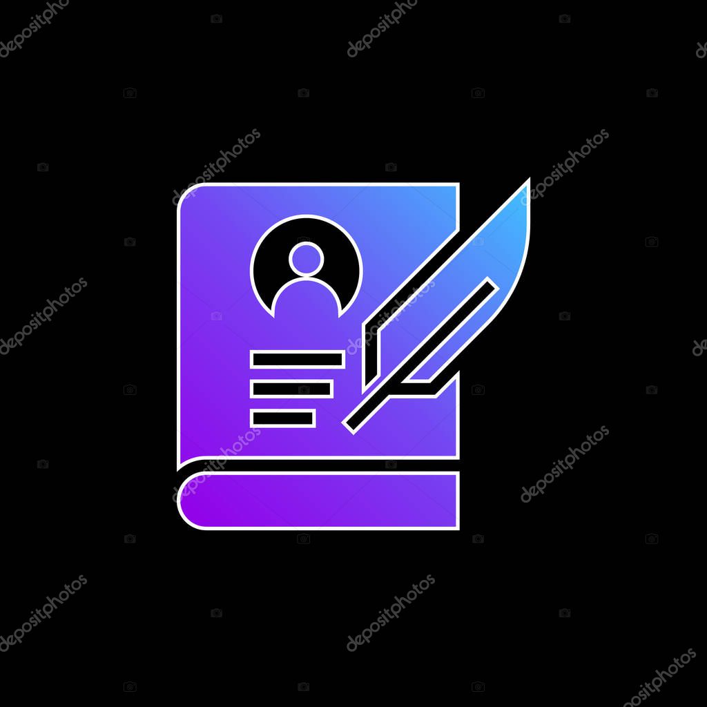 Biography blue gradient vector icon