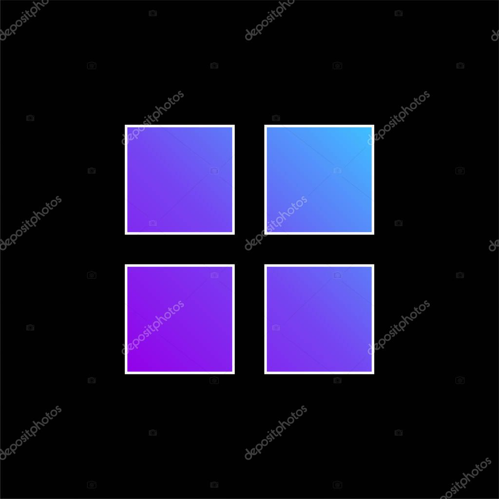 4 Black Squares blue gradient vector icon