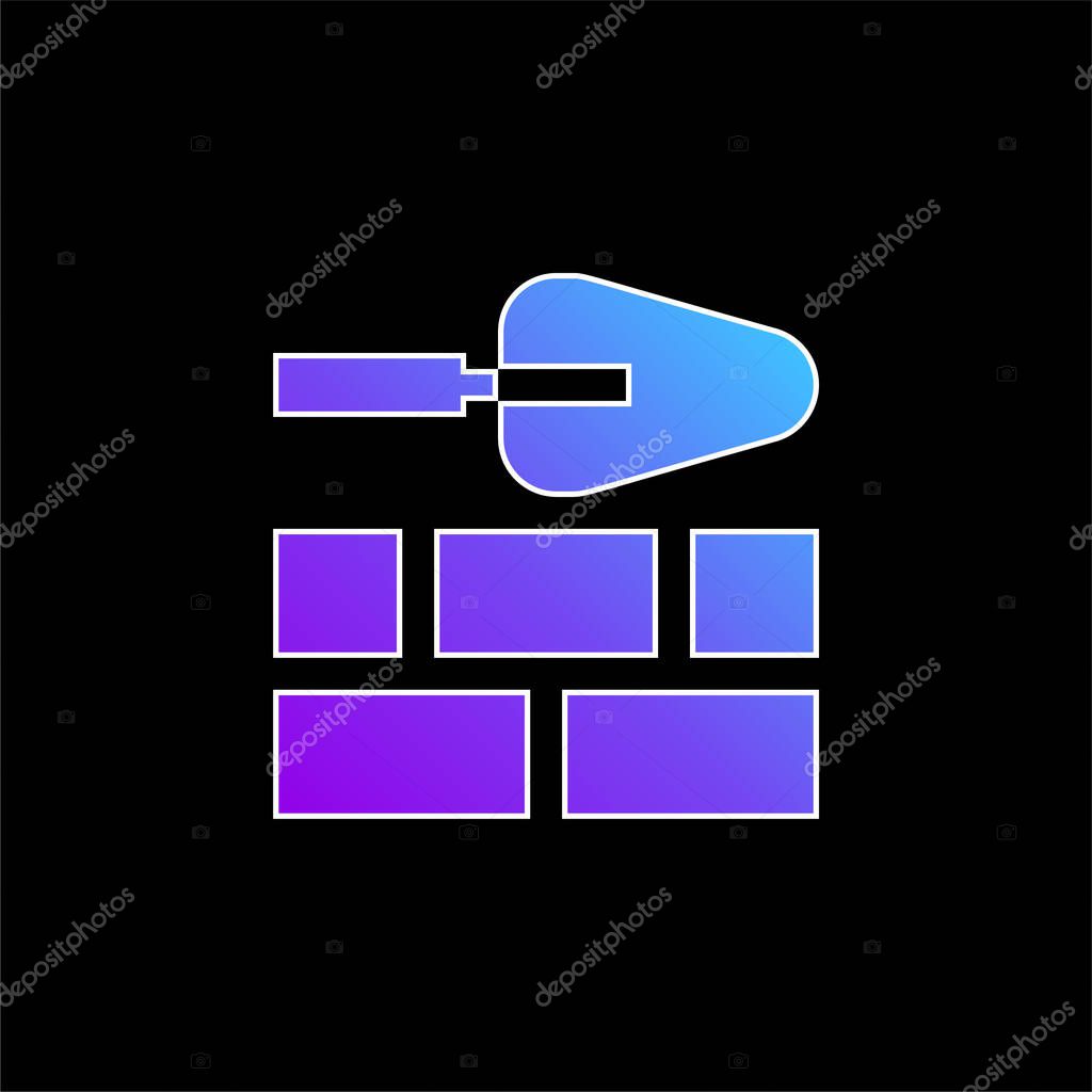 Brick Wall blue gradient vector icon