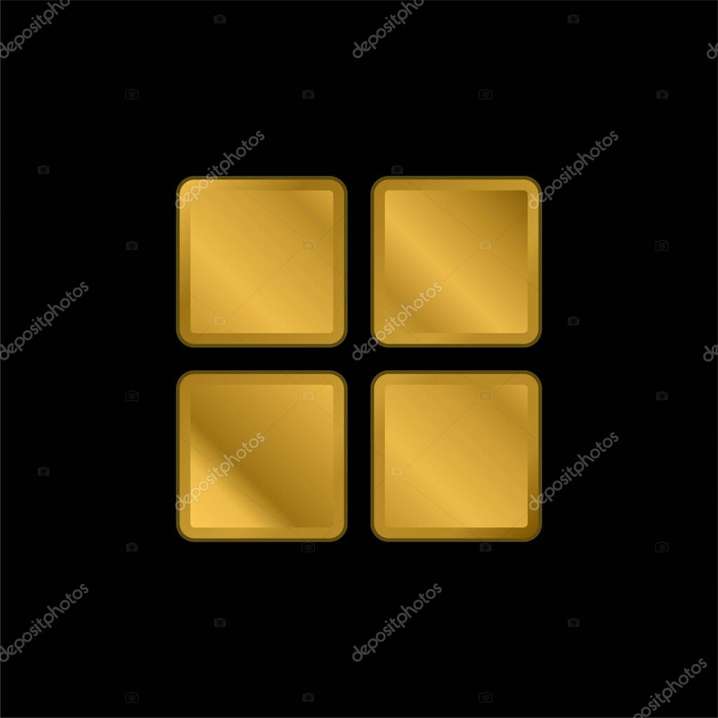 Blocks gold plated metalic icon or logo vector