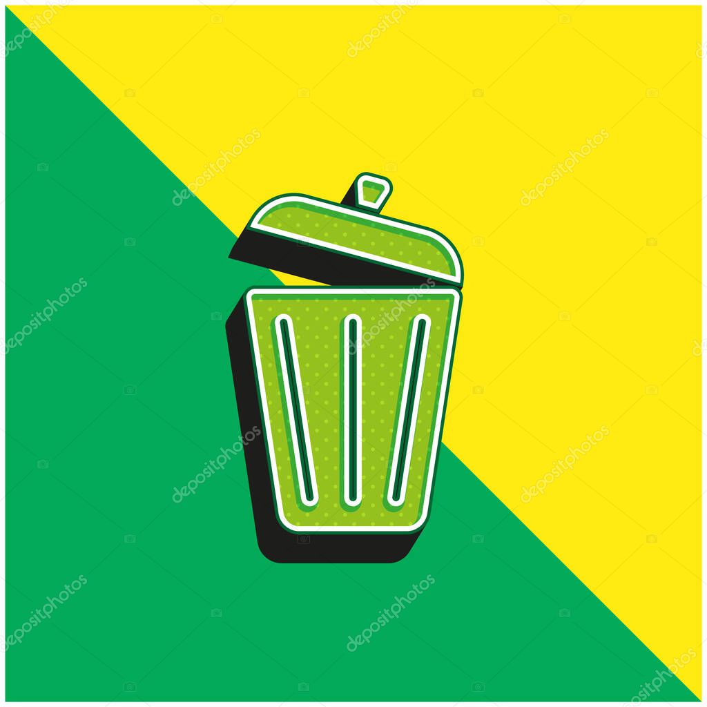 Bin Green and yellow modern 3d vector icon logo