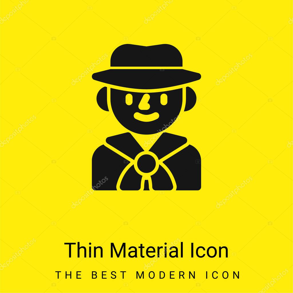 Boy Scout minimal bright yellow material icon