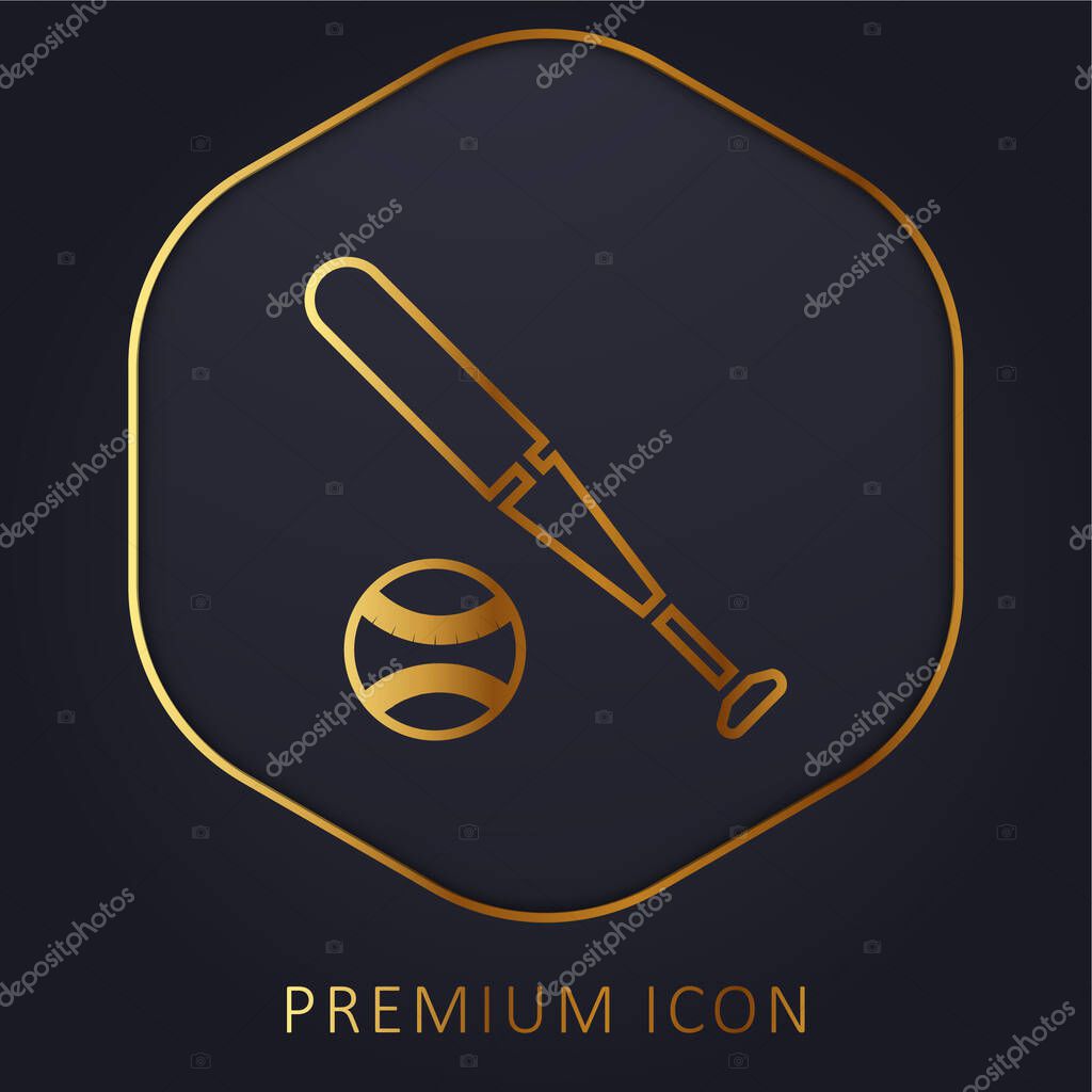 Baseball golden line premium logo or icon