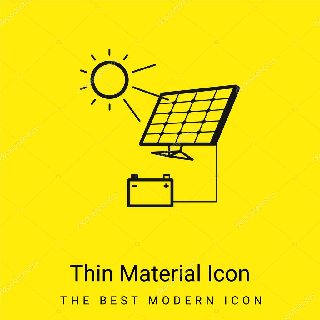 Battery Charging With Solar Panel minimal bright yellow material icon