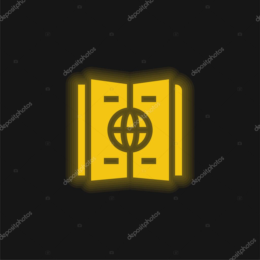 Atlas yellow glowing neon icon