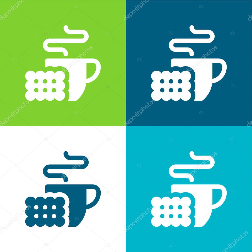 Breakfast Flat four color minimal icon set