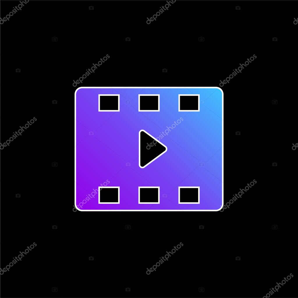 Big Play Button blue gradient vector icon