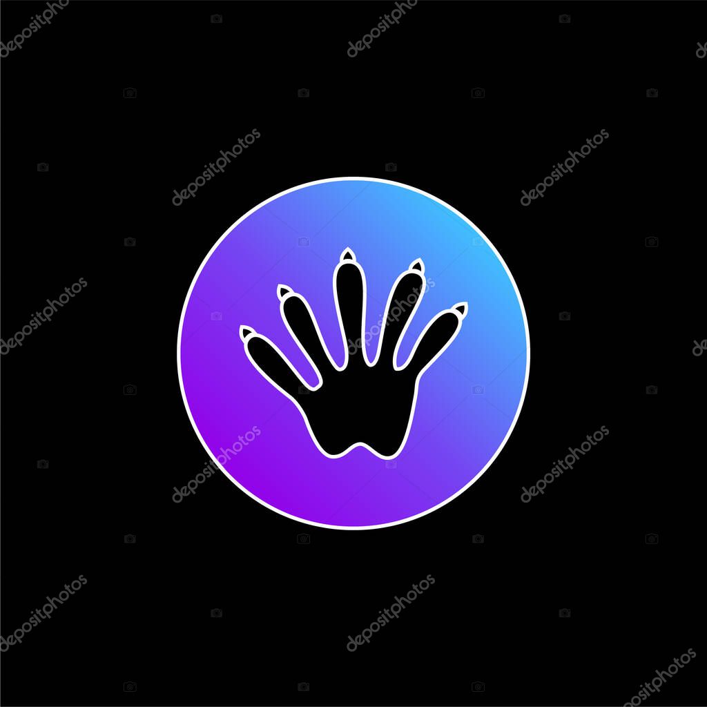 Animal Footprint blue gradient vector icon