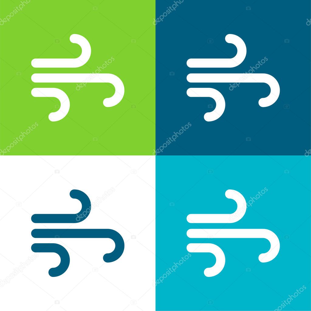 Air Element Flat four color minimal icon set