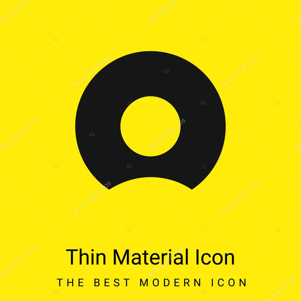 Bitten Donut minimal bright yellow material icon