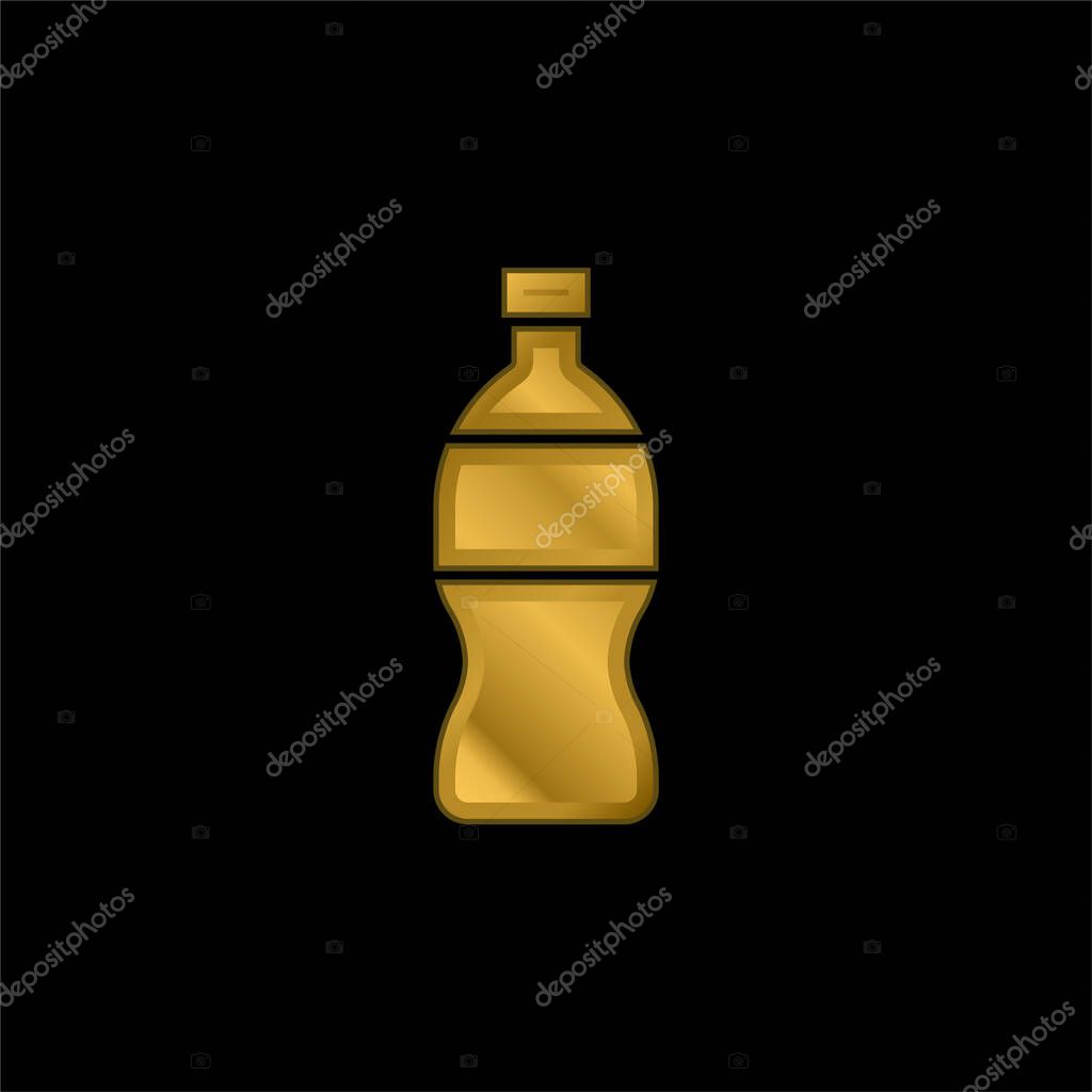Bottle gold plated metalic icon or logo vector