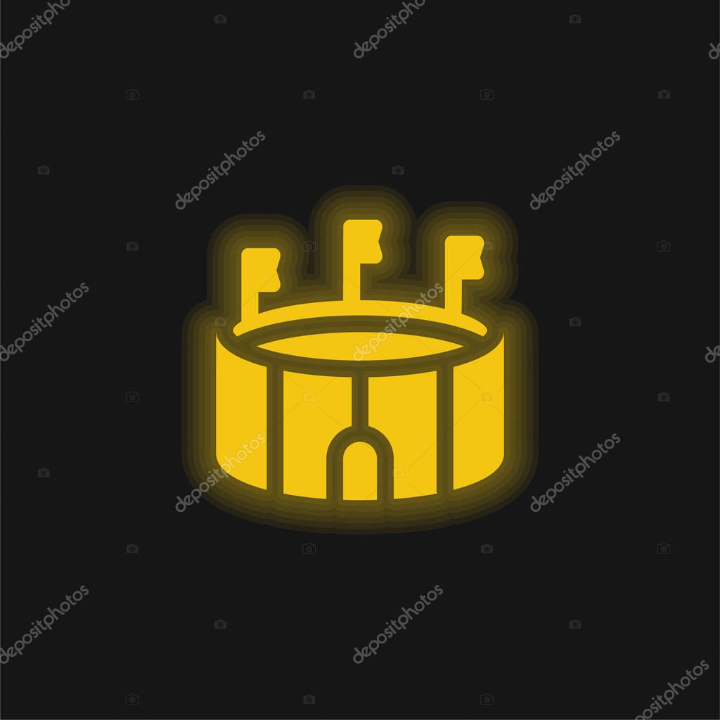 Arena yellow glowing neon icon