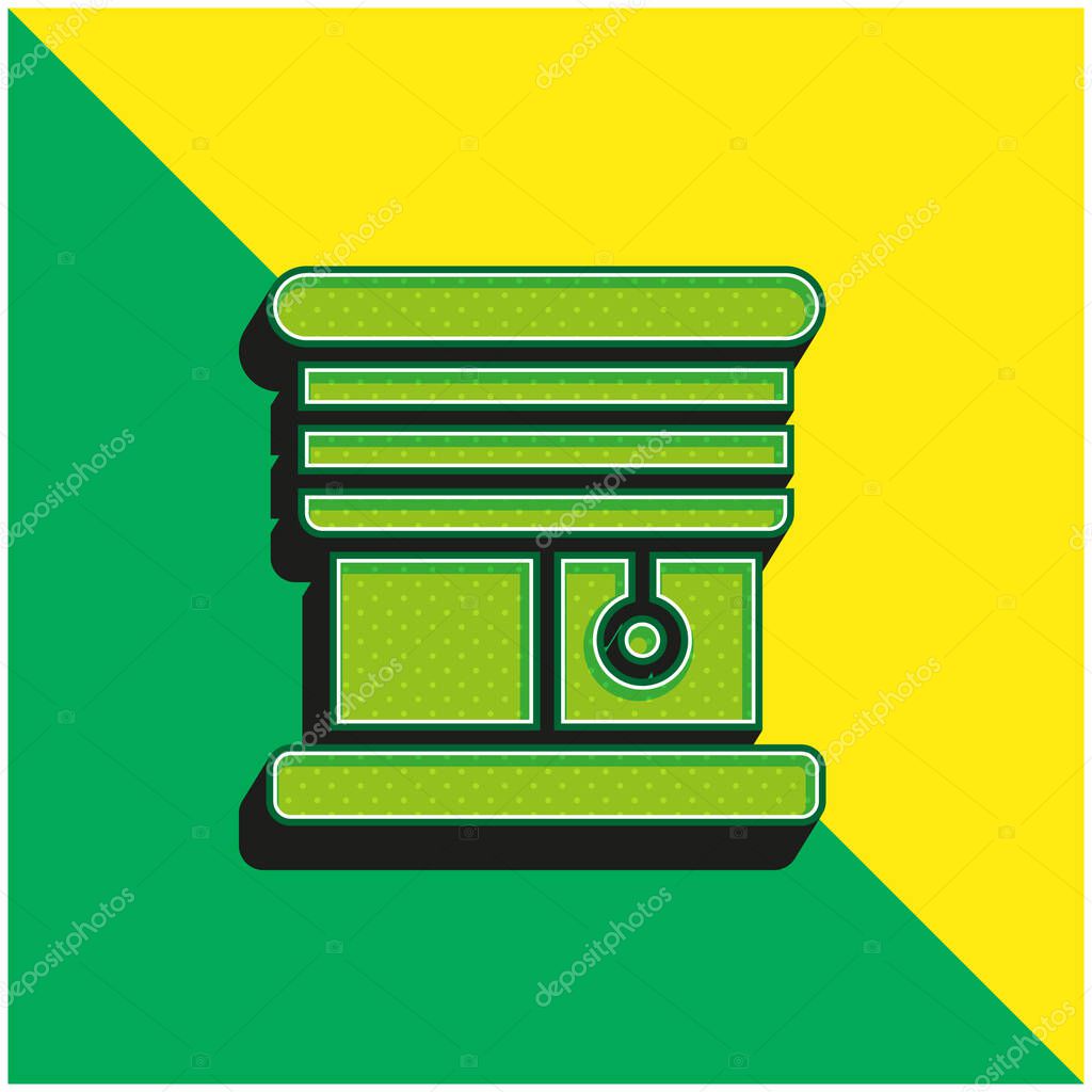 Blinds Green and yellow modern 3d vector icon logo