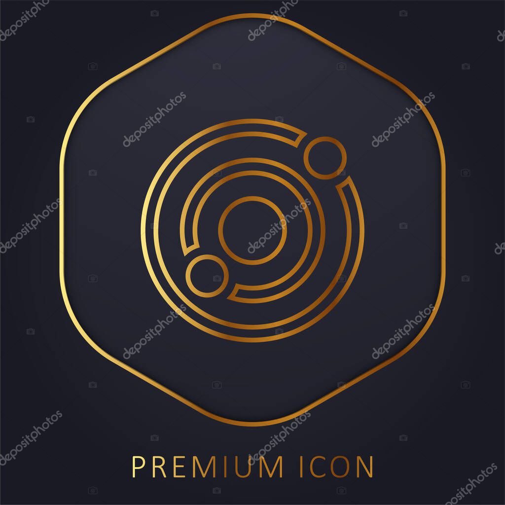 Astronomy golden line premium logo or icon