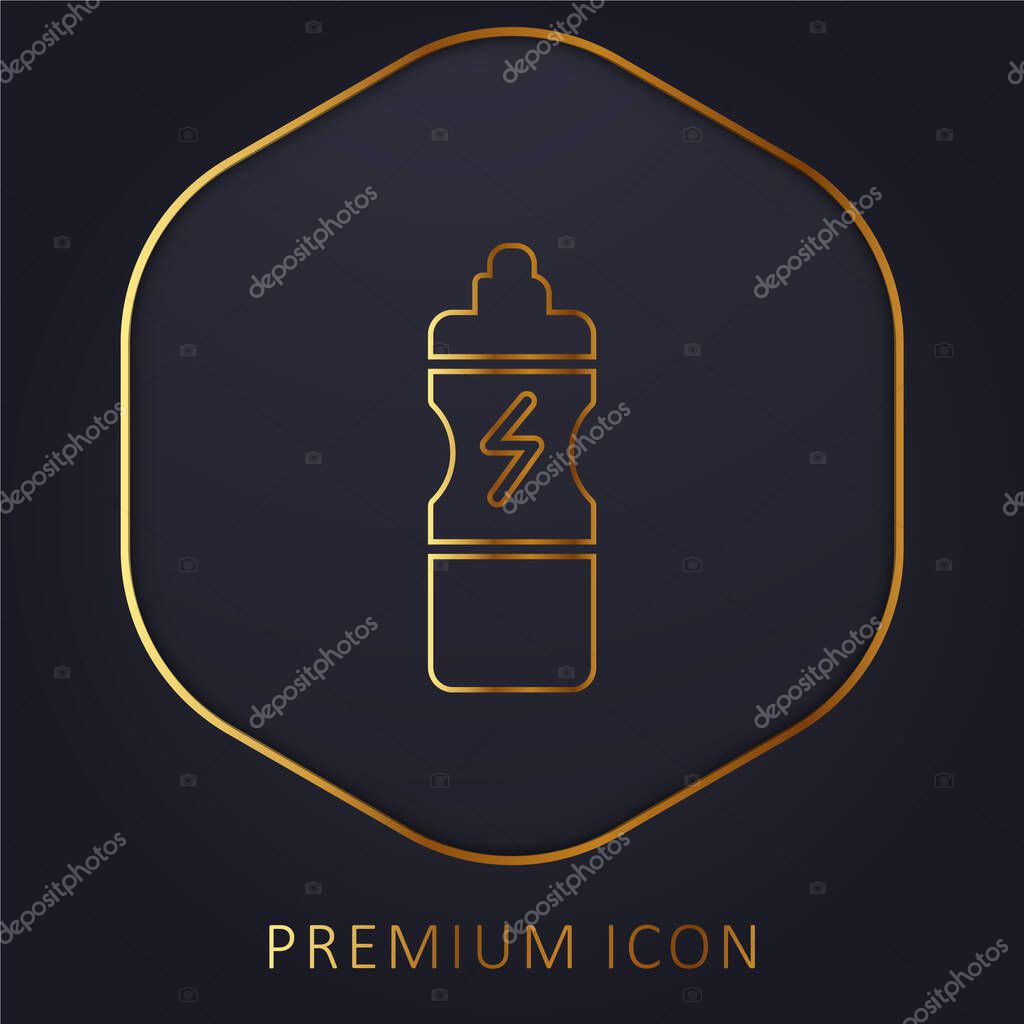 Bottle golden line premium logo or icon