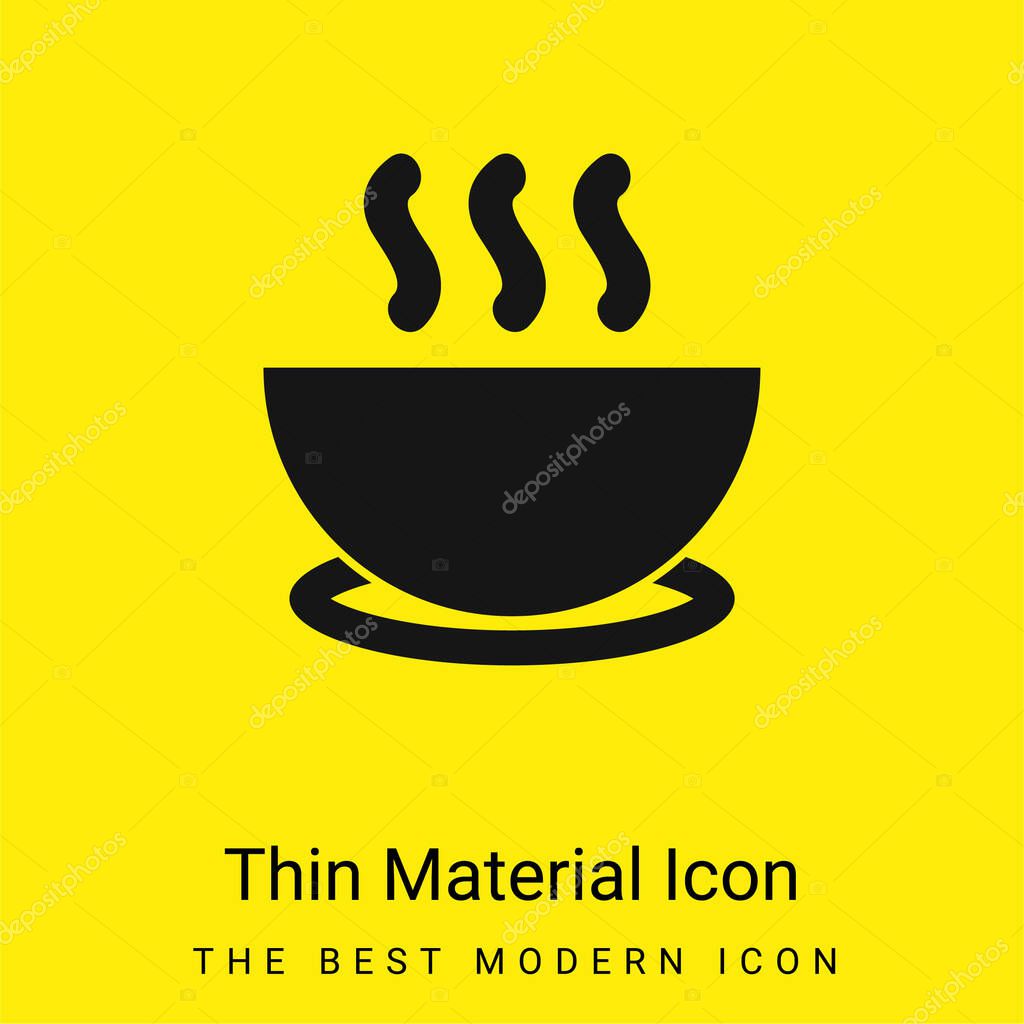 Bowl Of Hot Soup On A Plate minimal bright yellow material icon