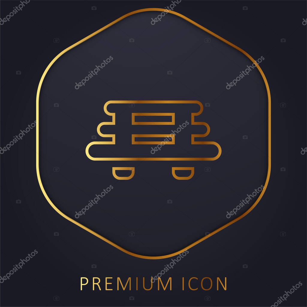 Bench golden line premium logo or icon