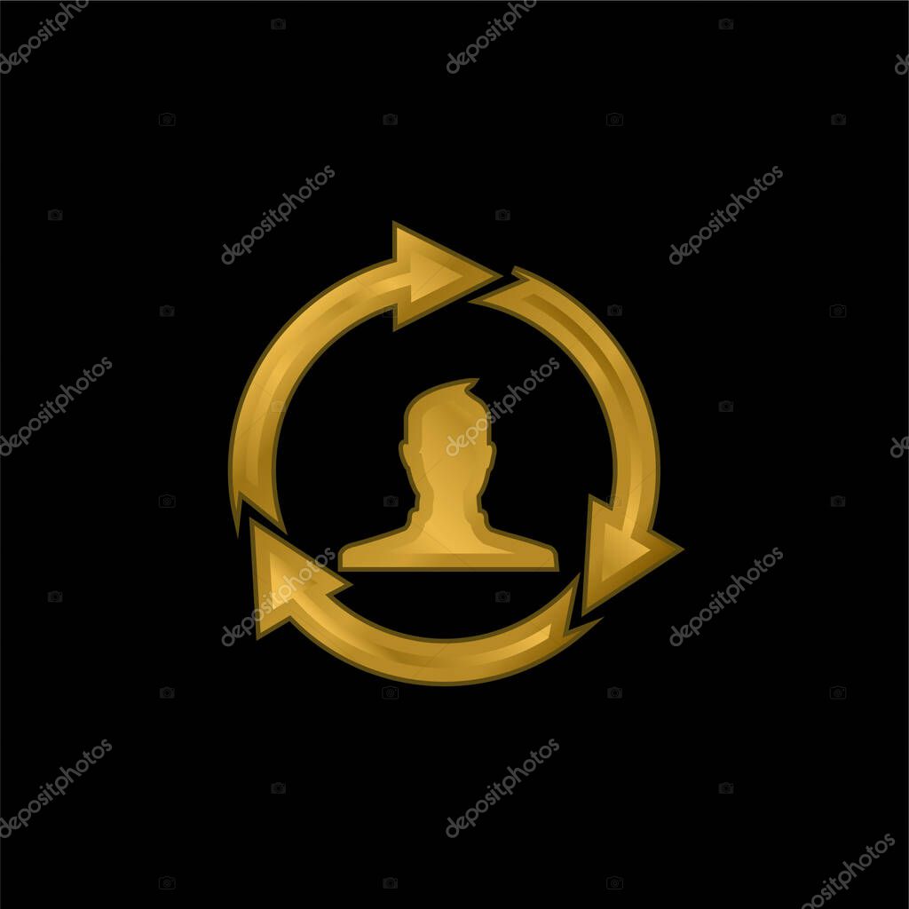 Affiliate Marketing gold plated metalic icon or logo vector