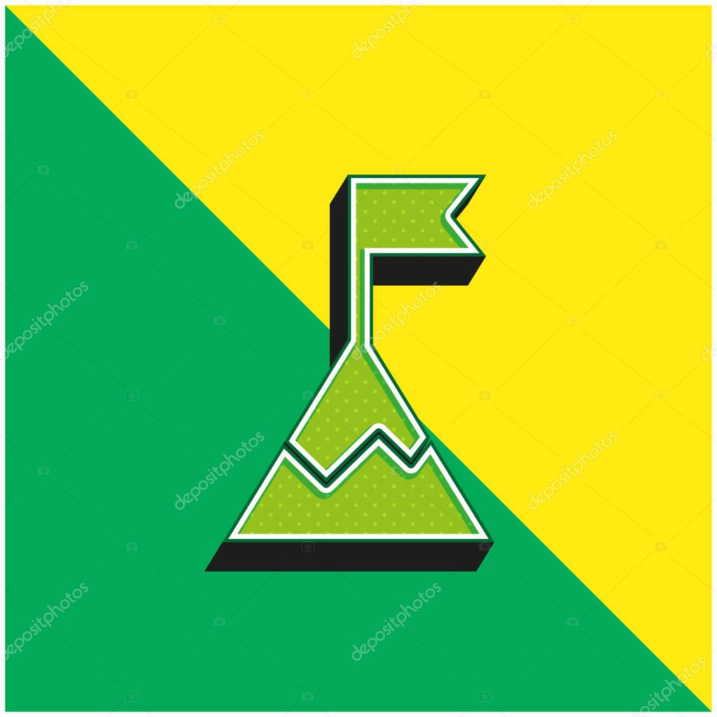 Achievement Green and yellow modern 3d vector icon logo