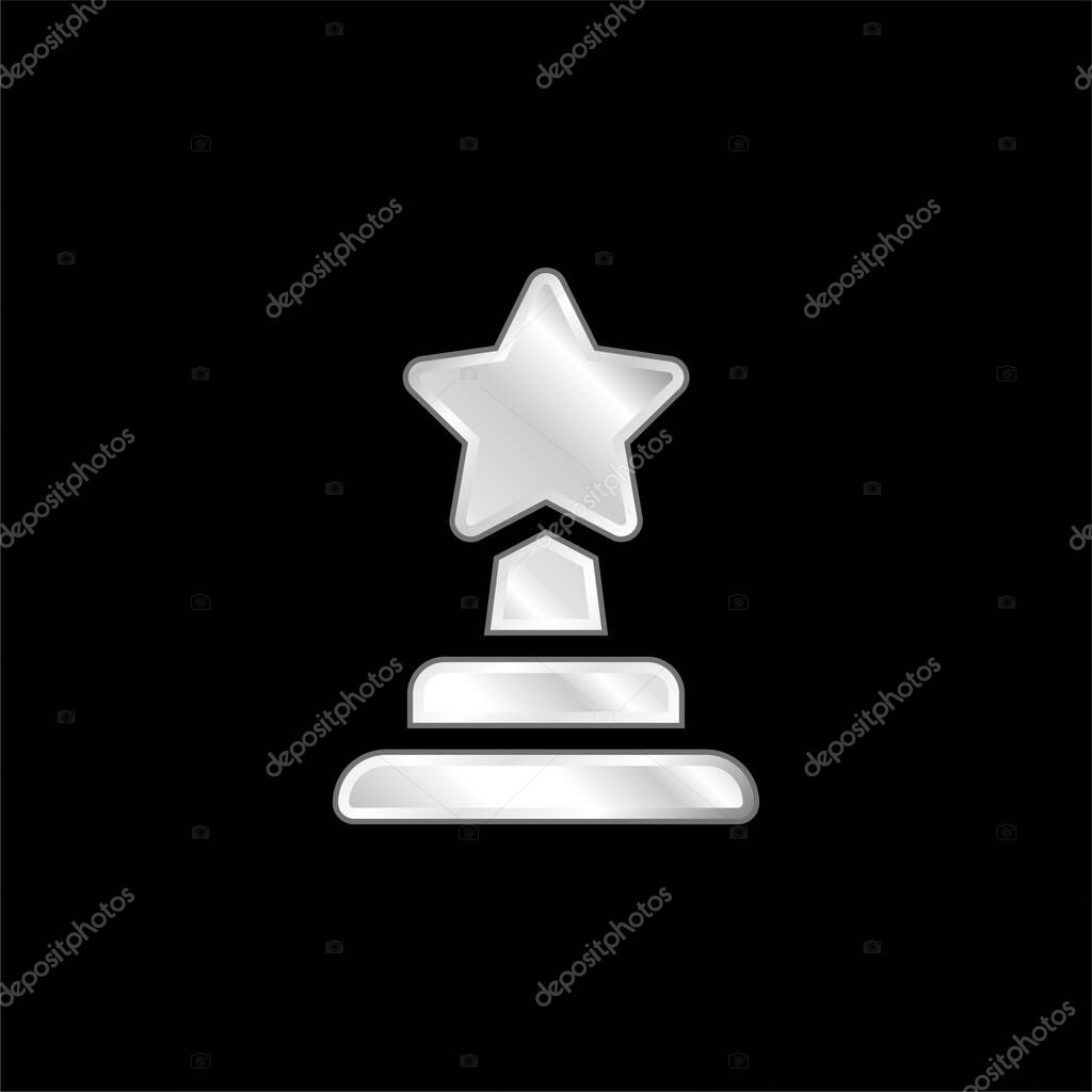 Award silver plated metallic icon