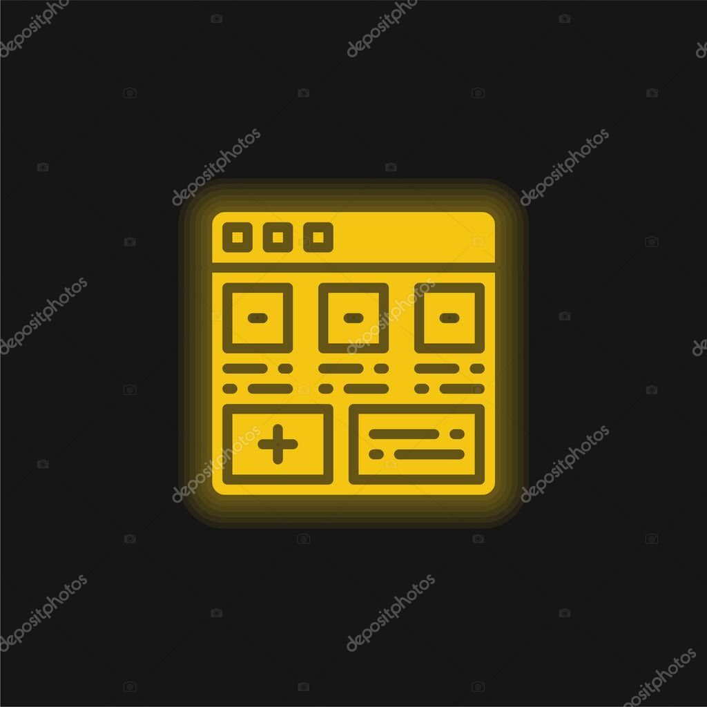 Add yellow glowing neon icon