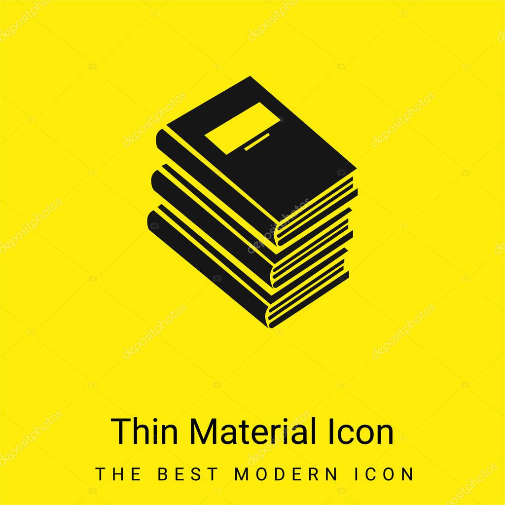 Books Stack For Education minimal bright yellow material icon