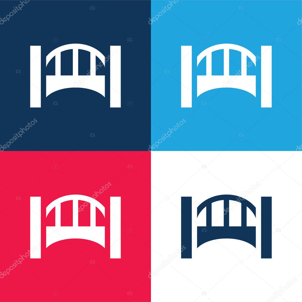 Bridge blue and red four color minimal icon set
