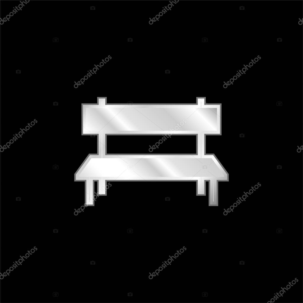 Bench silver plated metallic icon