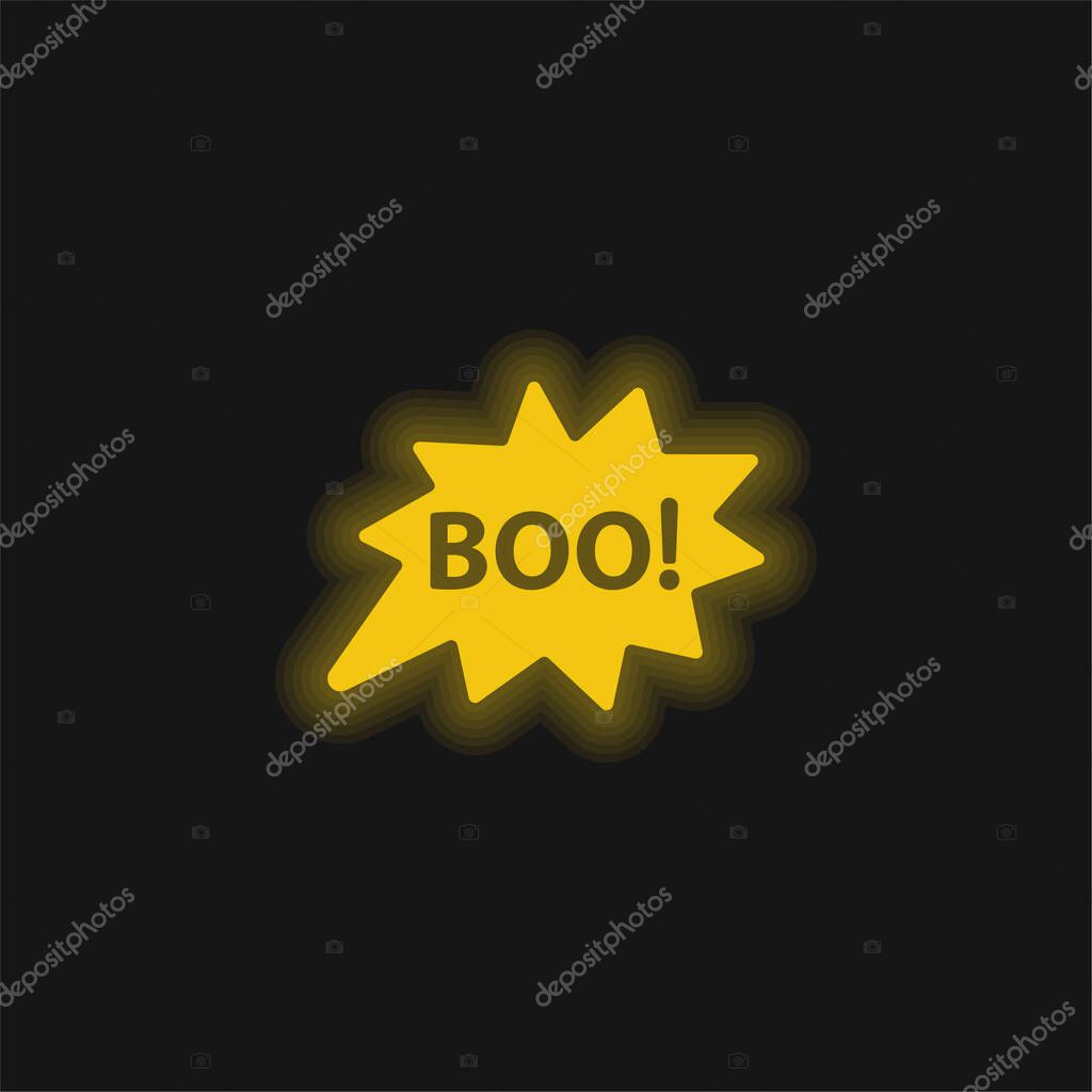 Boo yellow glowing neon icon