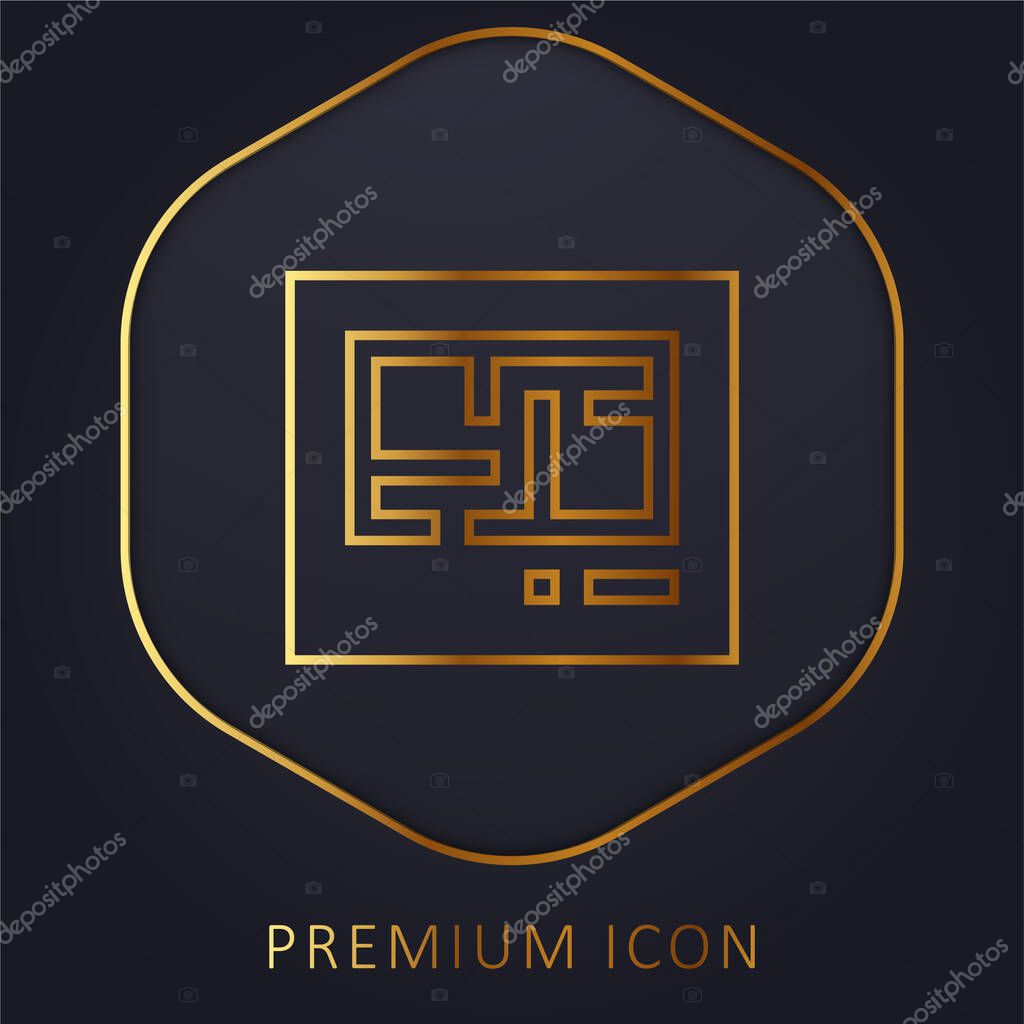 Blueprint golden line premium logo or icon