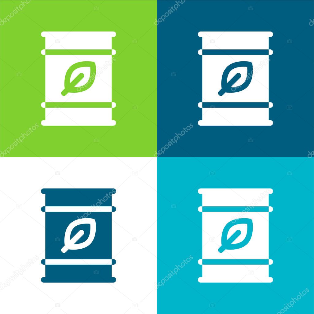 Biofuel Flat four color minimal icon set