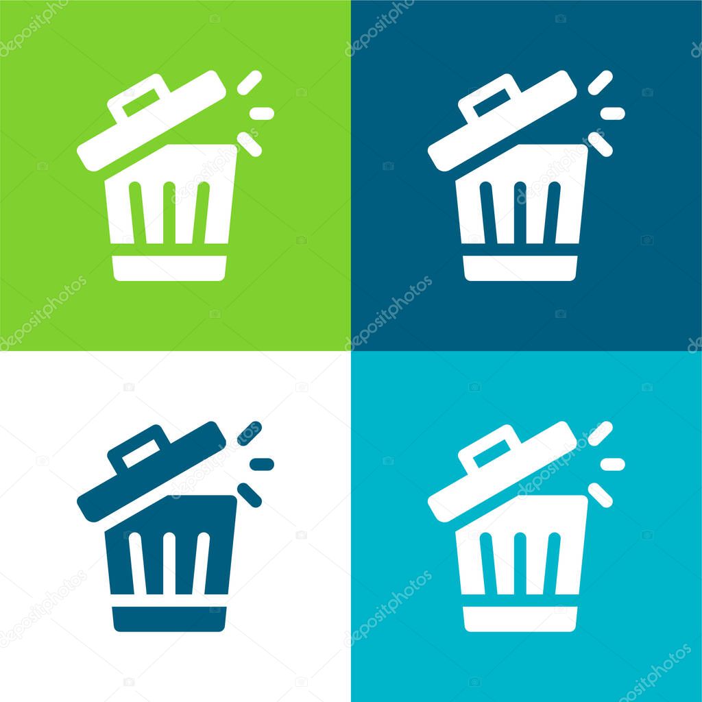 Bin Flat four color minimal icon set