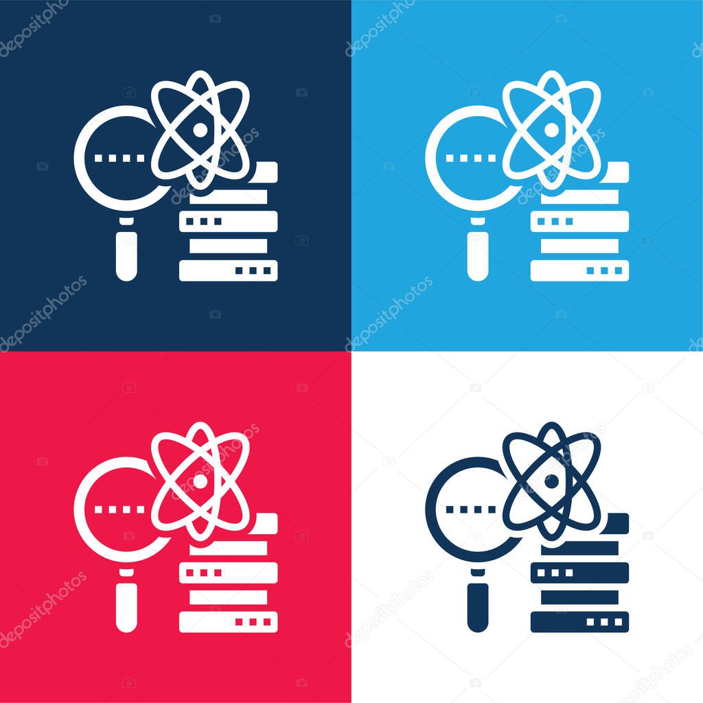 Analysis blue and red four color minimal icon set