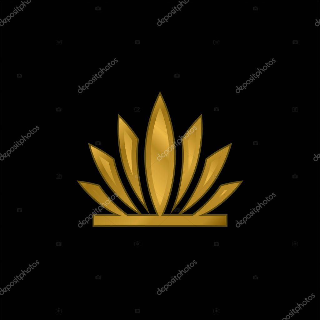 Agave gold plated metalic icon or logo vector