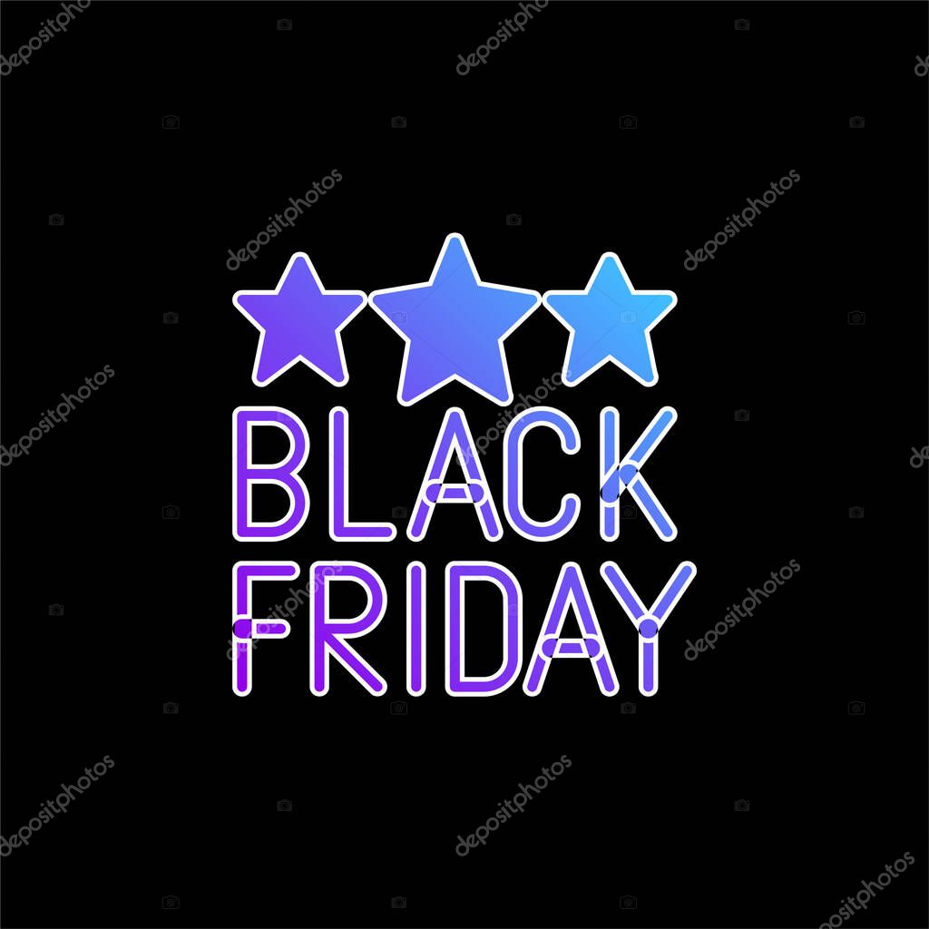 Black Friday blue gradient vector icon
